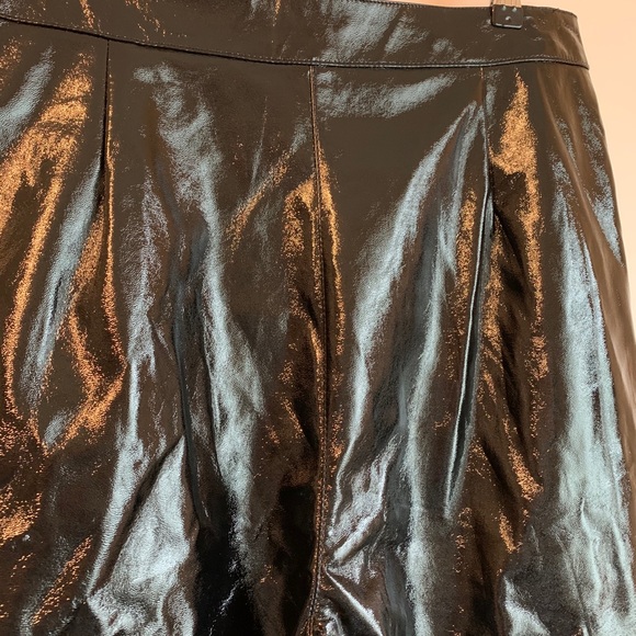 TOPSHOP Black Vinyl Peg Trousers 12 6 - Picture 5 of 7